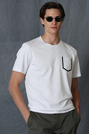 Sırıus Modern Grafik T- Shirt Beyaz
