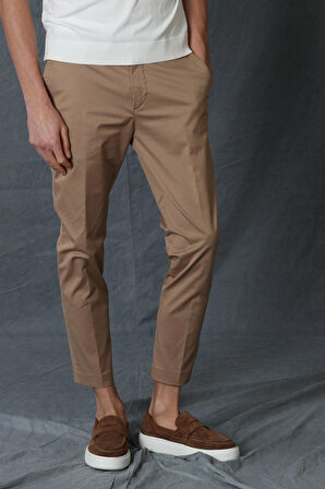 Alvı Smart Erkek Chino Pantolon Slim Fit Toprak