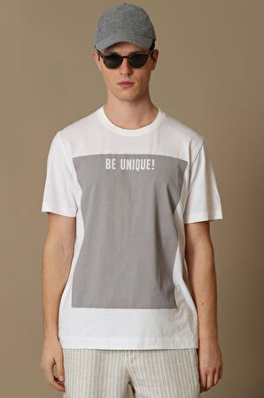 Rıchard Modern Grafik T- Shirt Beyaz