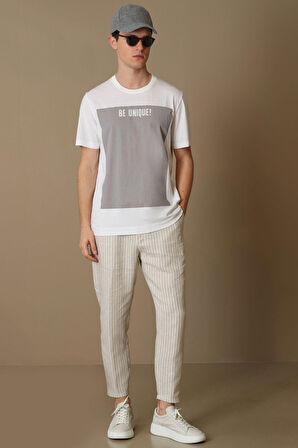 Rıchard Modern Grafik T- Shirt Beyaz