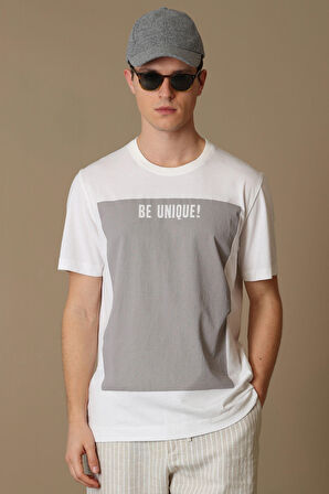 Rıchard Modern Grafik T- Shirt Beyaz