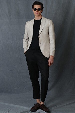 Kevın Spor Erkek Blazer Ceket Slim Fit Bej