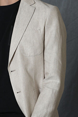 Kevın Spor Erkek Blazer Ceket Slim Fit Bej