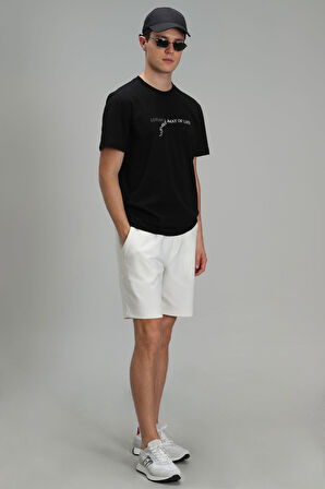 Stewart Modern Grafik T- Shirt Siyah
