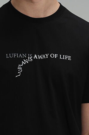 Stewart Modern Grafik T- Shirt Siyah