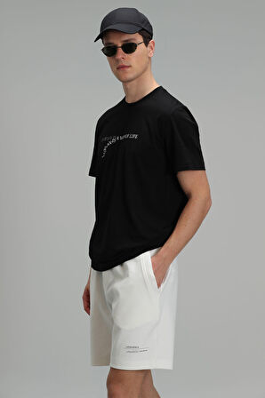 Stewart Modern Grafik T- Shirt Siyah