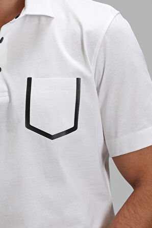 Lufian Erkek Hope Smart Polo Yaka T-Shirt 111040142 Kırık Beyaz