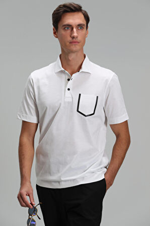 Lufian Erkek Hope Smart Polo Yaka T-Shirt 111040142 Kırık Beyaz