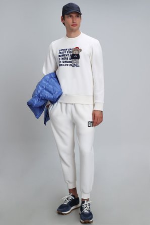 Bud Erkek Sweatshirt Kırık Beyaz