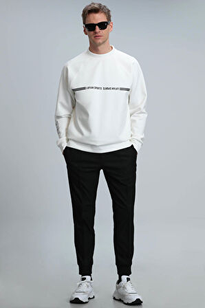 Lufian Erkek Range Sweatshirt 112030119 Kırık Beyaz