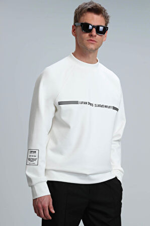 Lufian Erkek Range Sweatshirt 112030119 Kırık Beyaz