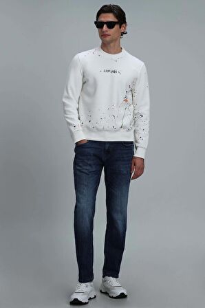 Lufian Erkek Alexander Sweatshirt 112030109 Kırık Beyaz