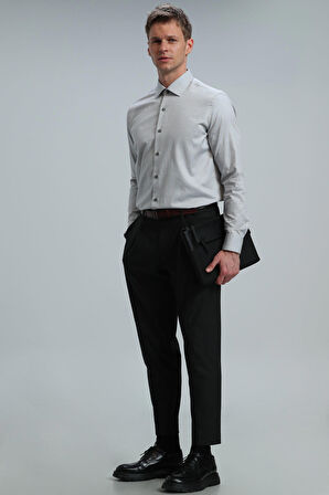 Danıel Erkek Basic Gömlek Slim Fit Gri