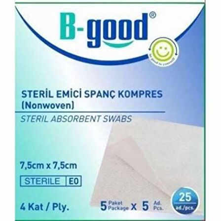 B-Good Emici Gaz Kompres 7,5Cm*7,5Cm 25'Li