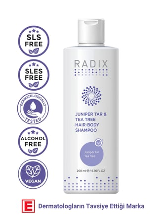 RADIX  Saç Yağlanma ve Kepek Karşıtı Ardıç Katranlı, Çay Ağacı Özlü Şampuan 200 ml