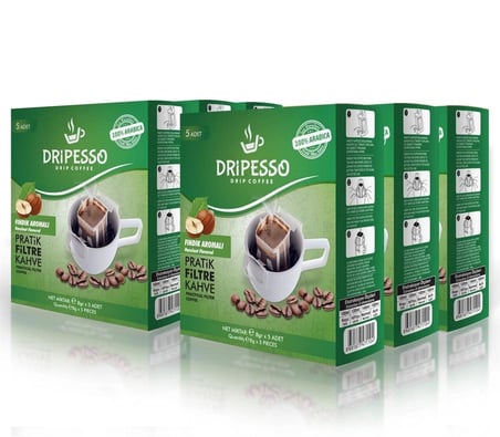 Dripesso Fındık Aromalı Pratik Filtre Kahve 8 Gr 30'lu