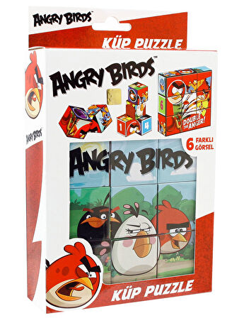 Angry Birds Anaokul Çocukları İçin 9 Parça Küp Eğitici Puzzle