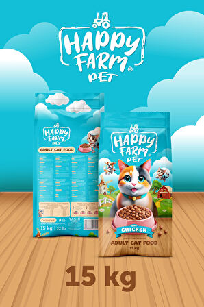 Happy Farm Yetişkin Kedi Maması Tavuk Etli 15 KG
