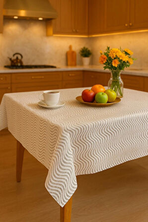 Masa Örtüsü Hasır Desen Muşamba Sofra Bezi Lüks Pvc Silinebilir Su Geçirmez Masa Örtüsü