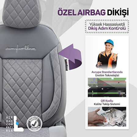 Otom Comfortline Vip Design Airbag Dikişli Oto Koltuk Kılıfı