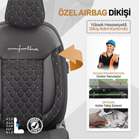 Otom Comfortline Vip Design Airbag Dikişli Oto Koltuk Kılıfı