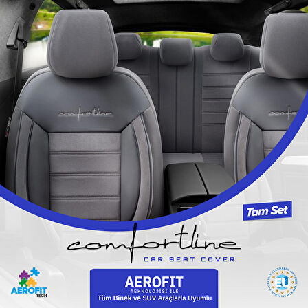 Otom Comfortline Design Airbag Dikişli Premium Oto Koltuk Kılıfı Tam Set Füme