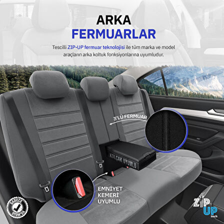 Otom Comfortline Design Airbag Dikişli Premium Oto Koltuk Kılıfı Tam Set Füme