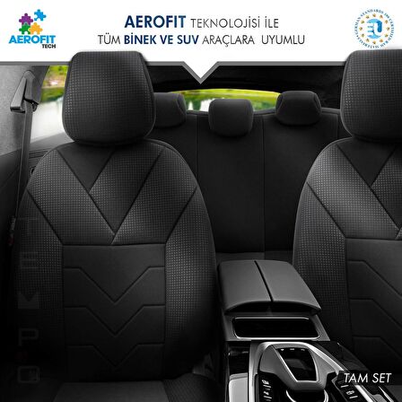 Otom Tempo Design Airbag Dikişli Micro Qube Oto Koltuk Kılıfı Tam Set