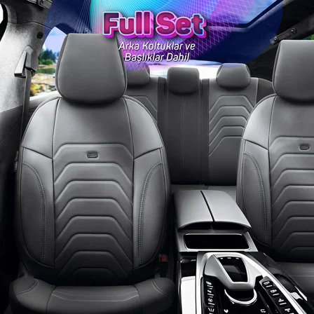 Otom Yeni Core Design Premium Deri Ekstra Destekli Oto Koltuk Kılıfı Tam Set