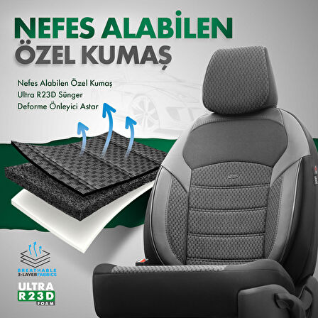 Otom Yeni Nova Design Özel Pamuklu Kumaş Oto Koltuk Kılıfı Tam Set