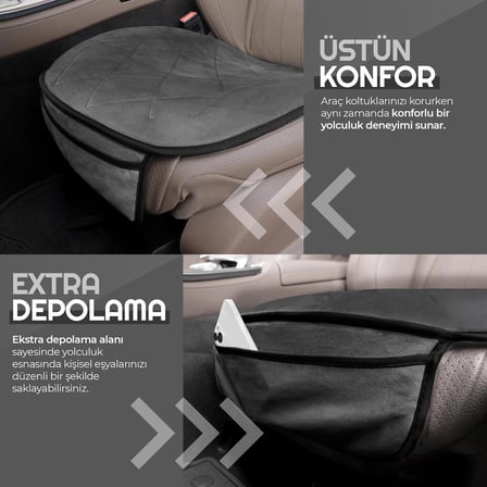Otom Premium Ön Koltuk Minderi Yüksek Kalite Süet Ekstra Cepli