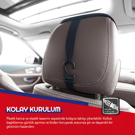 Otom Yüksek Kalite Deri Oto Koltuk Başlığı Koruyucu Kılıf