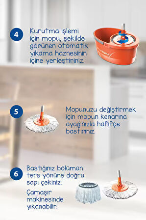 Faster Yeni Nesil Otomatik Temizlik Seti Pratik Kolay Sıkma Döner Başlık