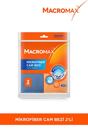 Mikrofiber Cam Bezi 2'li Set, Mikrofilament Teknolojisi ile Leke ve İz Bırakmaz Ayna Bezi