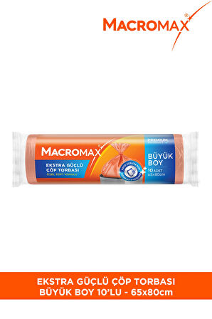Ekstra Güçlü Çöp Torbası Büyük Boy (65x80 cm), Soft Kokulu 10 Adet