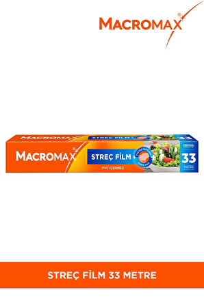 Streç Film 33 Metre, PVC İçermez, Standart Boy Gıdaları Taze Tutan Streç Film