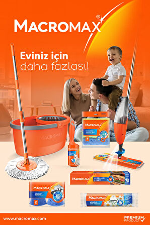 Force Pedallı Otomatik Temizlik Seti, Döner Mekanizmalı 360 Başlıklı Mikrofiber Paspas