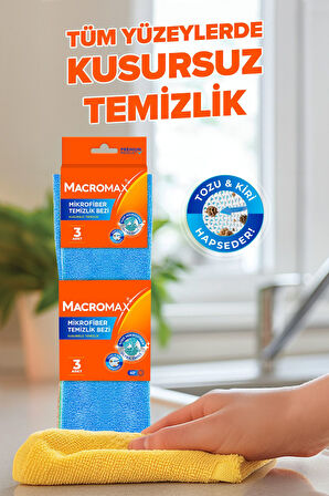 Mikrofiber Temizlik Bezi 3'lü Paket, Ultra Emici Toz Alıcı Çok Amaçlı Yüzey Bezi