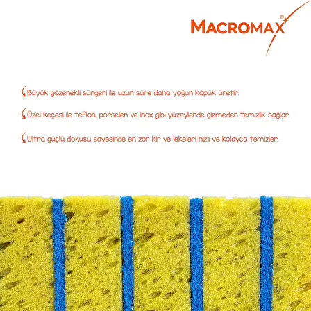 Bubble Bulaşık Süngeri 5'li Paket, Büyük Gözenekli Ekstra Köpük Teknolojisi