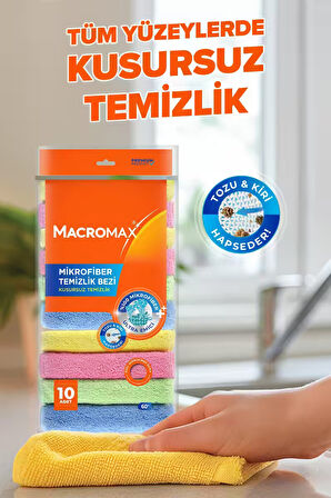 Rengarenk Mikrofiber Temizlik Bezi 1'lu Paket, Ultra Emici ve Kiri Hapseden Çok Amaçlı Yüzey Bezi