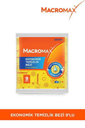 Ekonomik Temizlik Bezi 9'lu Mega Paket, Süper Emici Çok Amaçlı Mutfak ve Yüzey Bezi