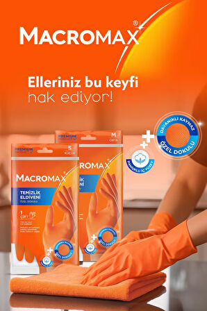 Küçük Boy Small Beden Temizlik Eldiveni Pamuklu İç Yüzeyli, Kaydırmaz Desenli