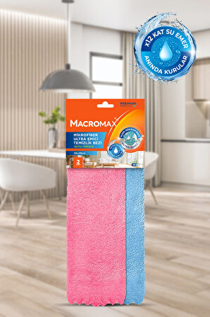 Mikrofiber Ultra Emici Temizlik Bezi 2'li Paket 30x29cm, Işıltılı ve Pürüzsüz Temizlik
