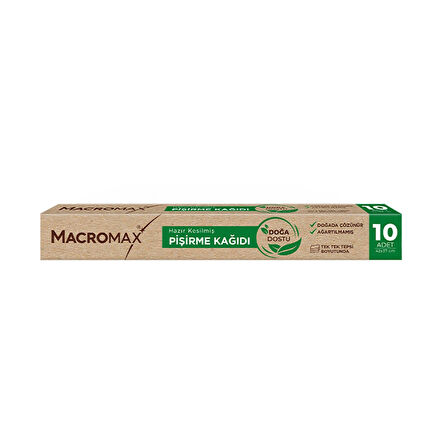 MACROMAX DOĞA DOSTU HAZIR KESİLMİŞ PİŞİRME KAĞIDI 42*37CM 10LU 