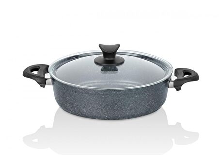 Taç Mastercook Granit Basık Tencere No:24 Uzay Grisi