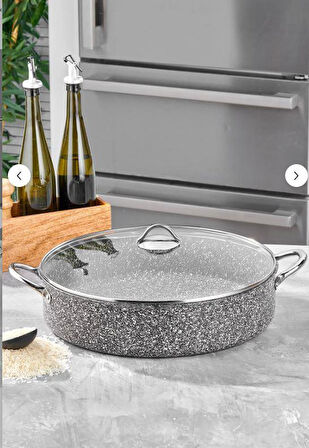 Taç Ultra Granit Basık Tencere Metal Saplı 40 Cm TAC-3727