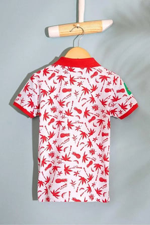Us Polo Erkek Çocuk Polo Yaka T-shirt Nar Çiçeği Rengi