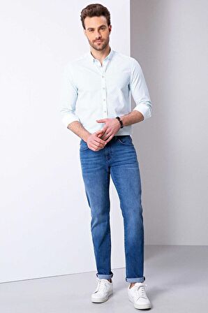 Pierre Cardin  Aqua Mavi Slim Fit Gömlek