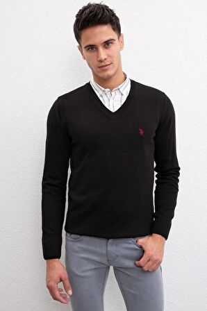U.S. Polo Assn. Siyah Erkek Kazak