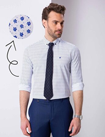 Beyaz Slim Fit Erkek Gömlek